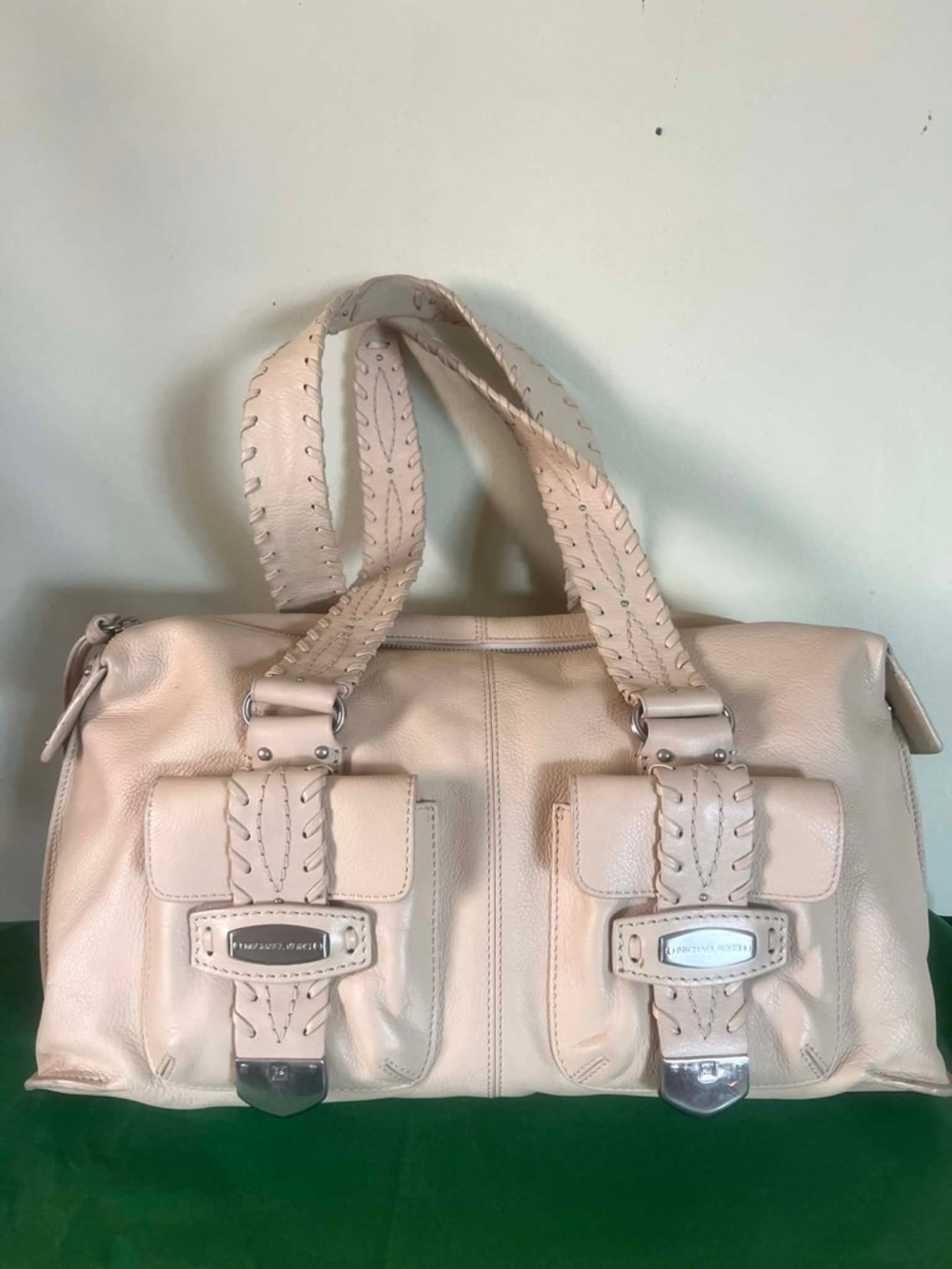 Michael Kors  Cream Leather Double-Pocket Shoulder Bag